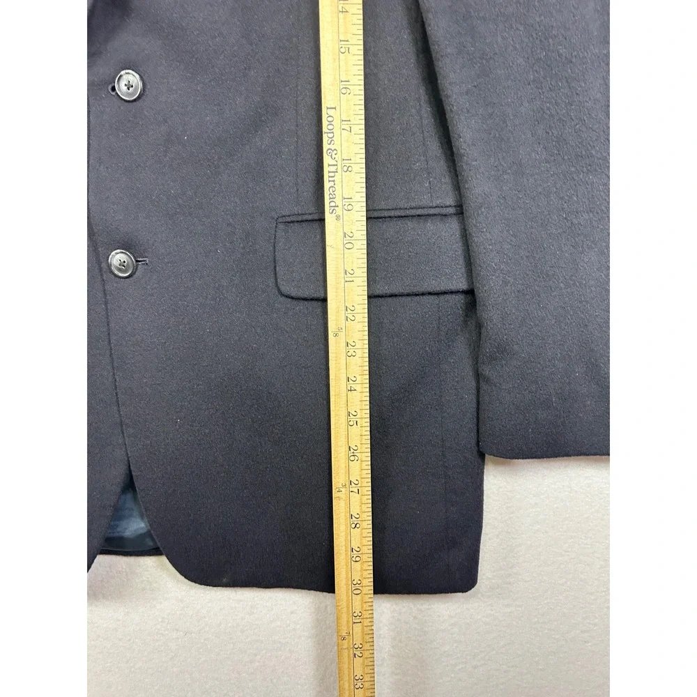 Quiet Luxury Arnold Brant Men 40R Navy Blue 100% Cashmere 2 Button Blazer Jacket